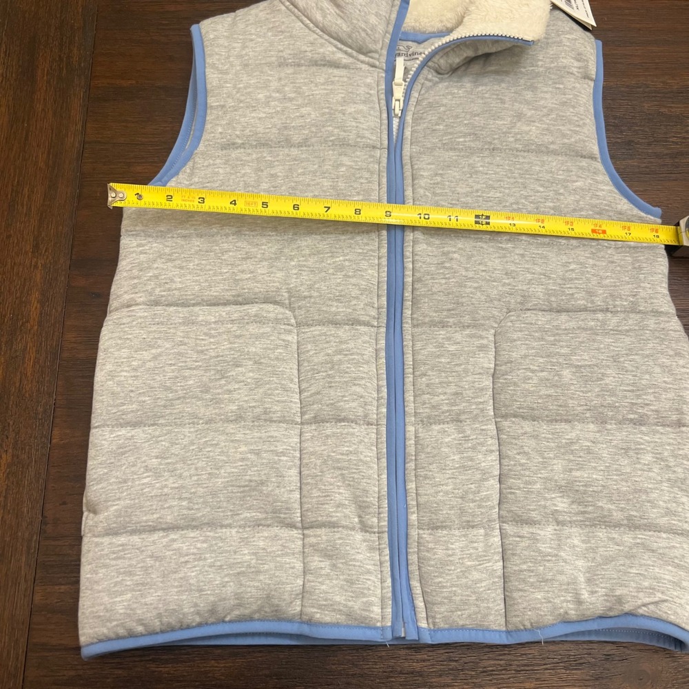 Vineyard Vines Girls Quilted Dreamcloth Vest Light Gray Heather XL 16 NWT - Picture 6 of 8